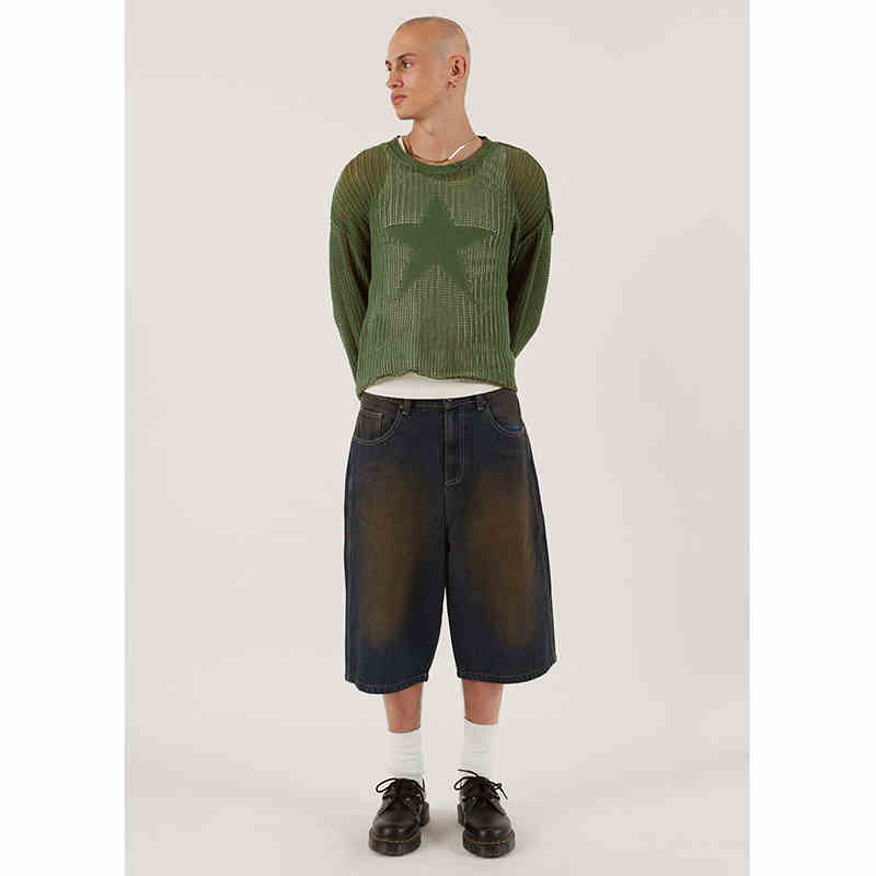 Y2K Star Hollow Knitted Blouse