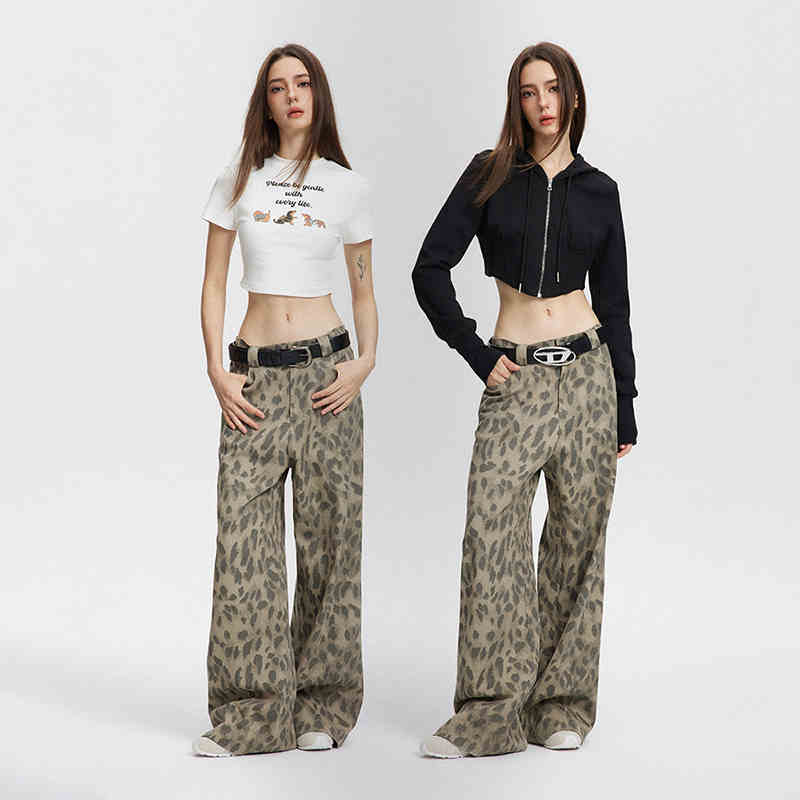 Chic Retro Leopard Wide-Leg Trousers