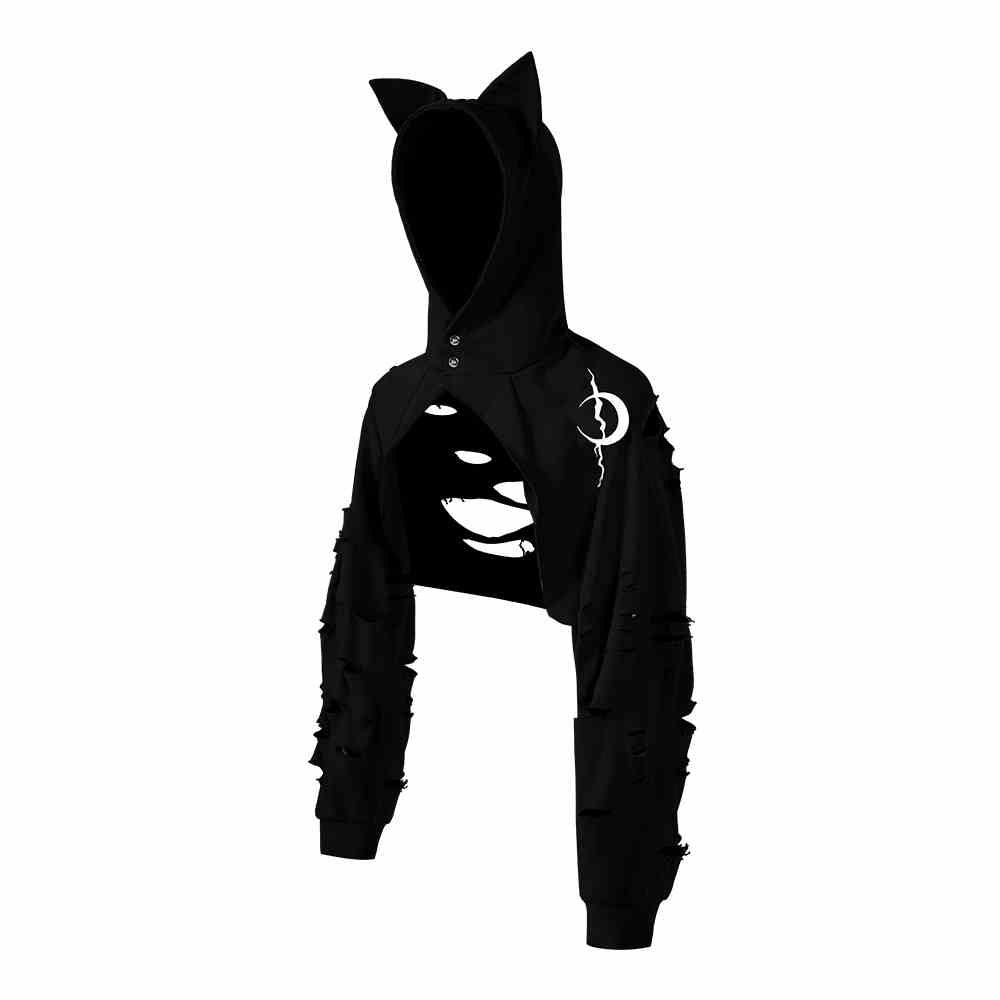 Y2K Kawaii Hooded Shawl Sweatshirt