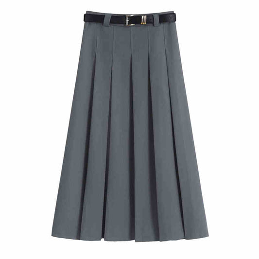 Preppy Mid-length Pleated Skirt