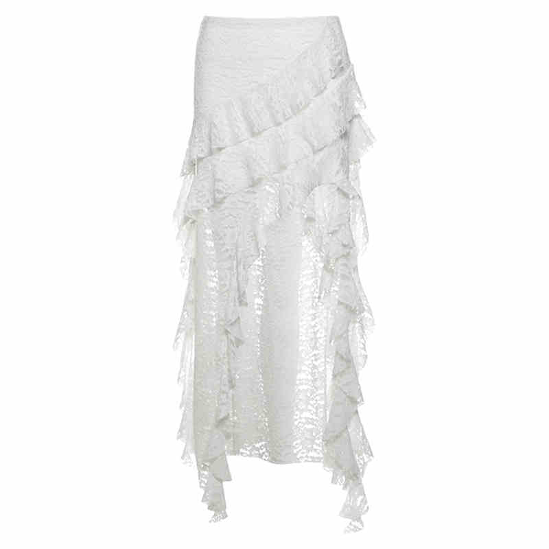 Bohemian Romantic Ruffled Irregular Skirt