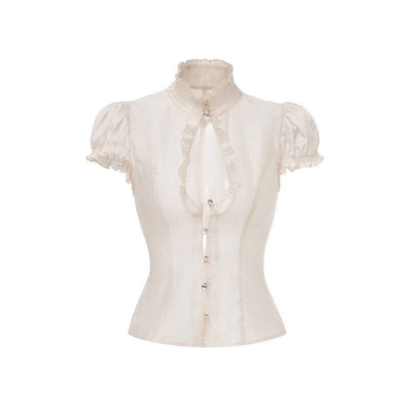 French white ruffled shirt