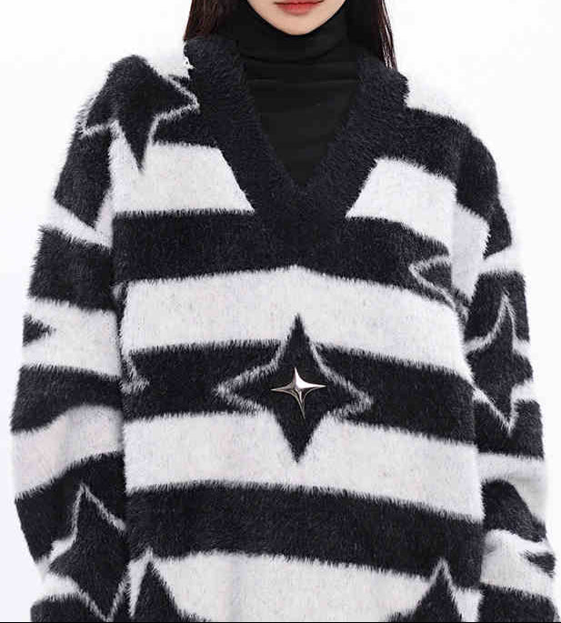 Acubi Aesthetic Star Girl Pullover Sweater