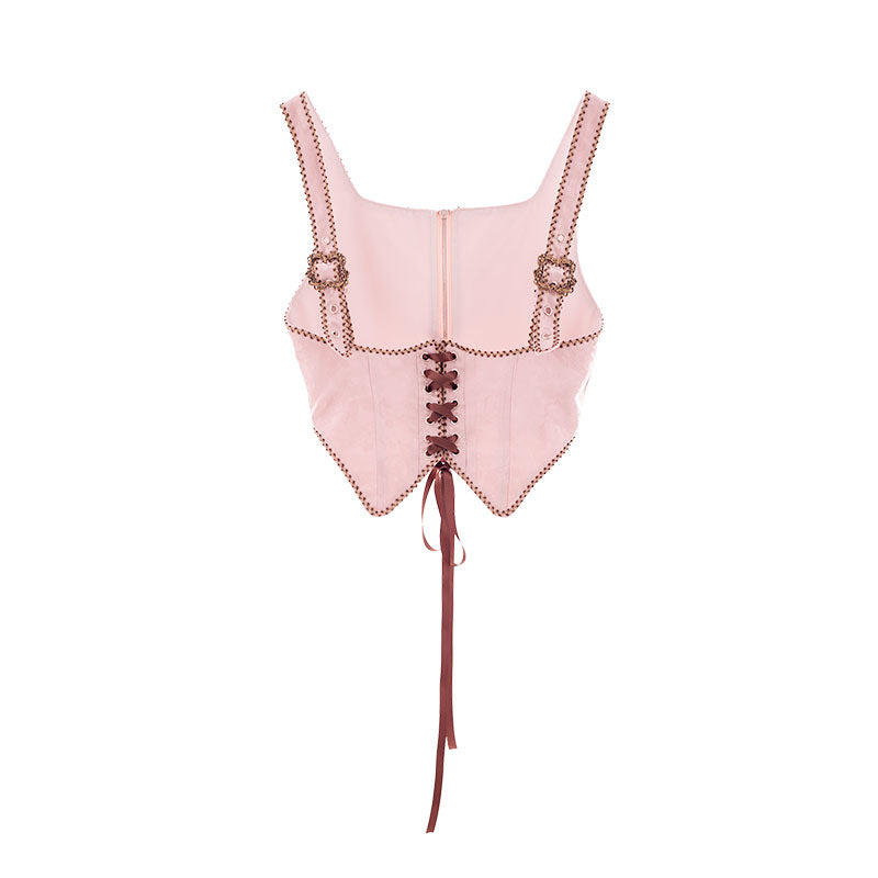Square Neck Princess Dress + Vest Suit