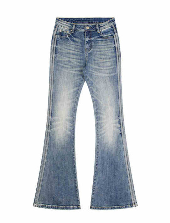 Coquette Light Blue Slim Washed Flare Jeans