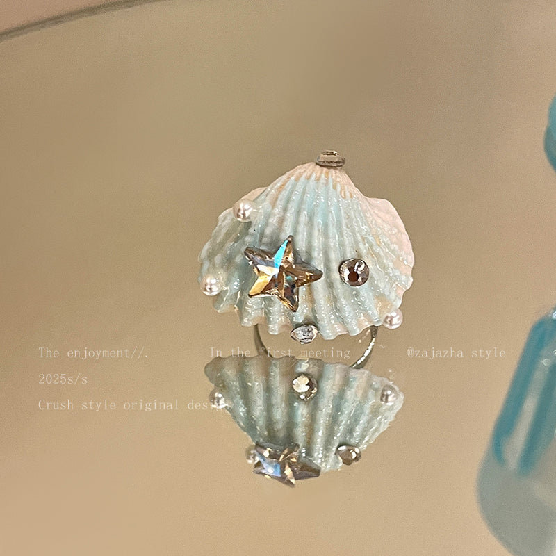 shell kitty kawaii ring