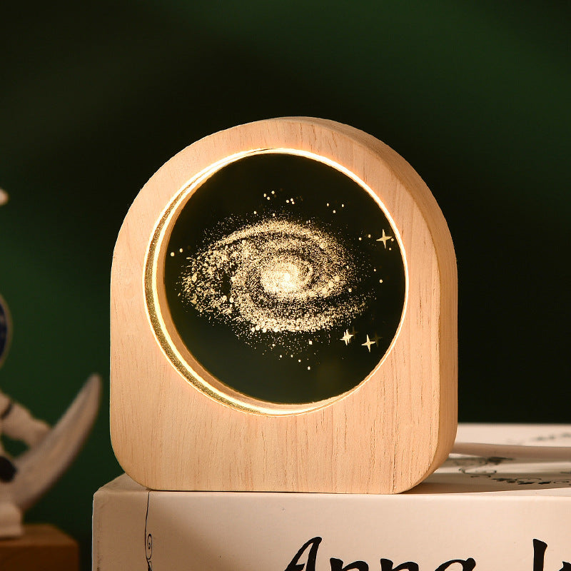 starry sky crystal ball 3D internal carving luminous light