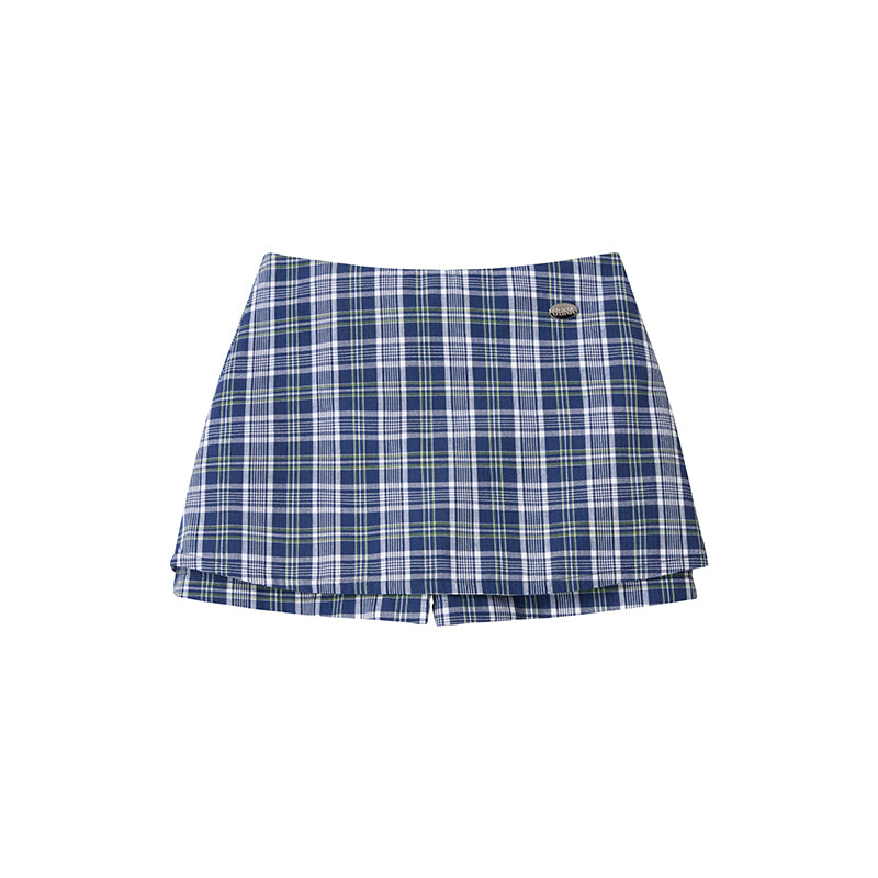 Retro Navy Plaid Dress