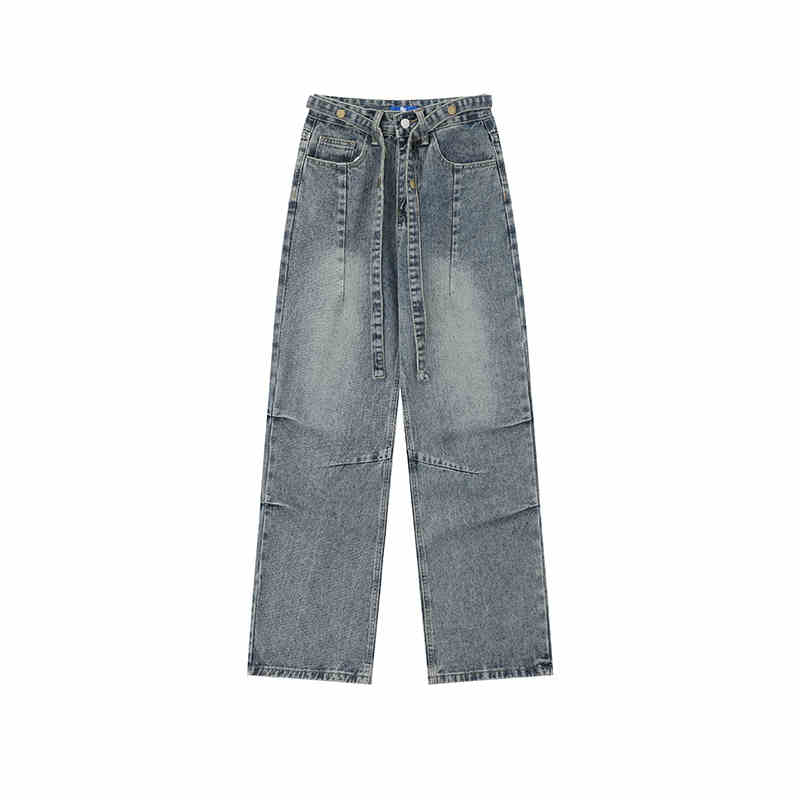 Retro Washed Strap Y2K Jeans