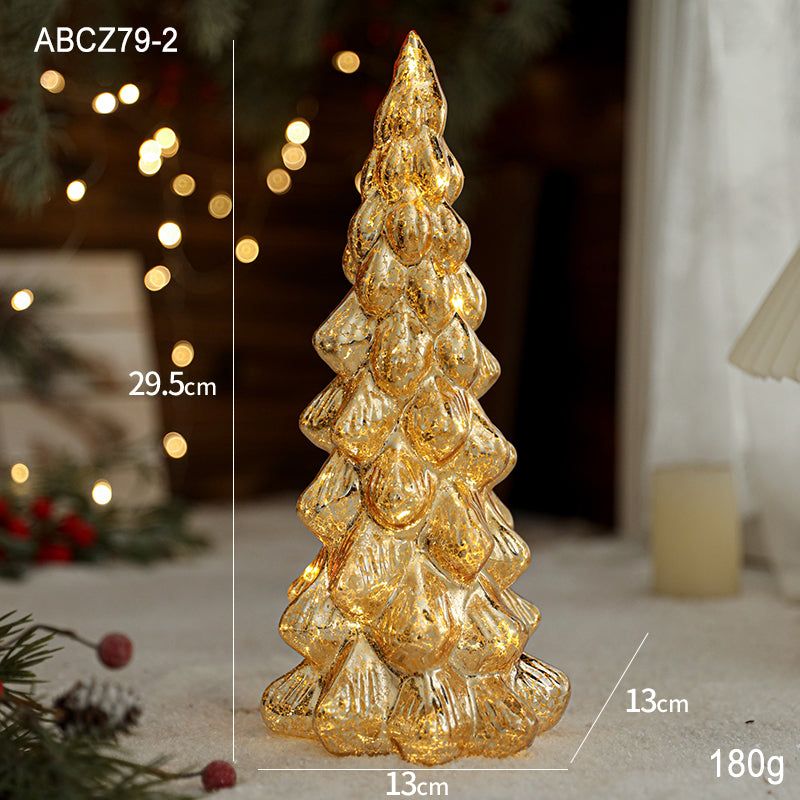 mini luminous glass Christmas tree decoration