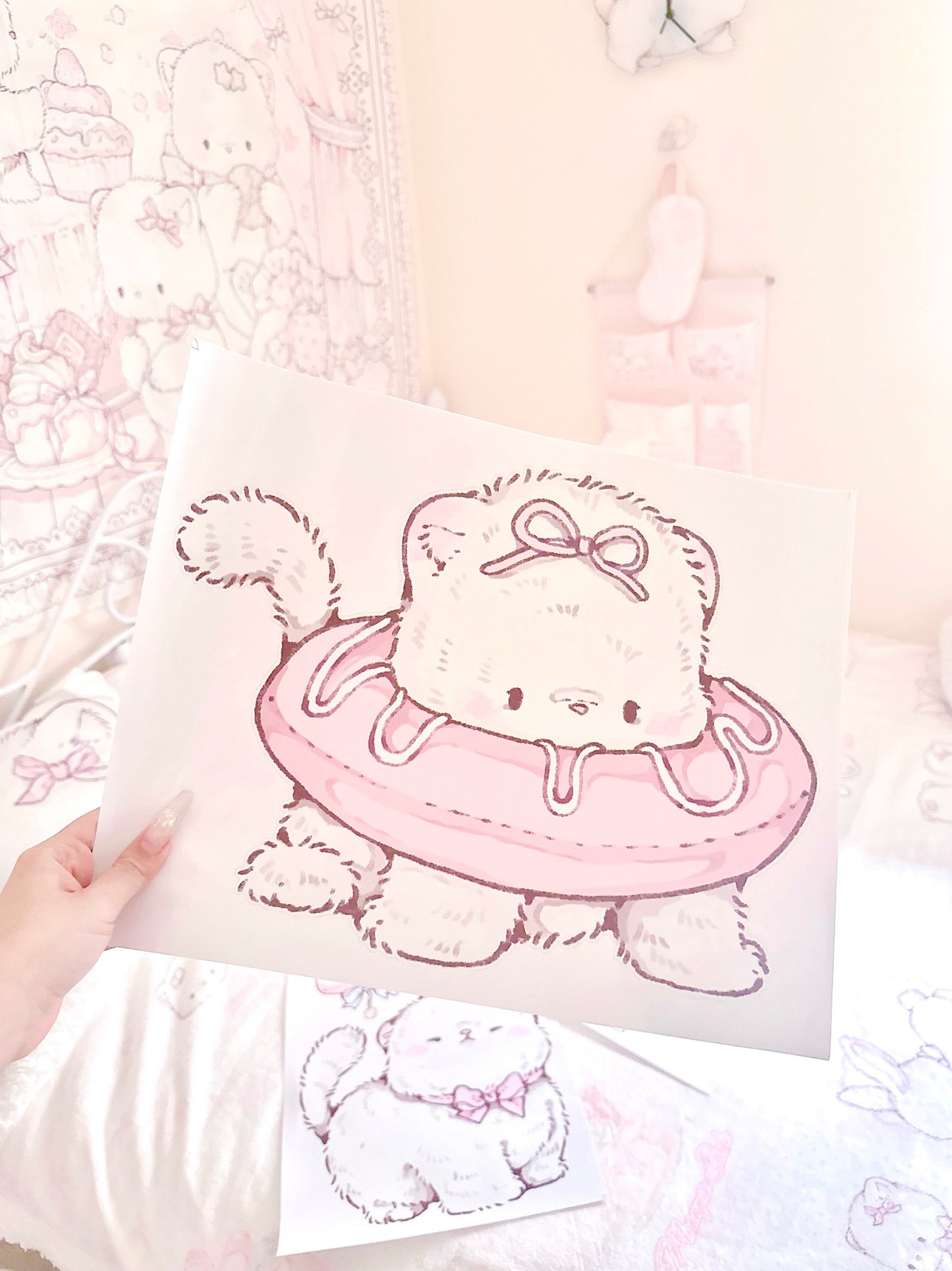 kawaii decorative glass static sticker