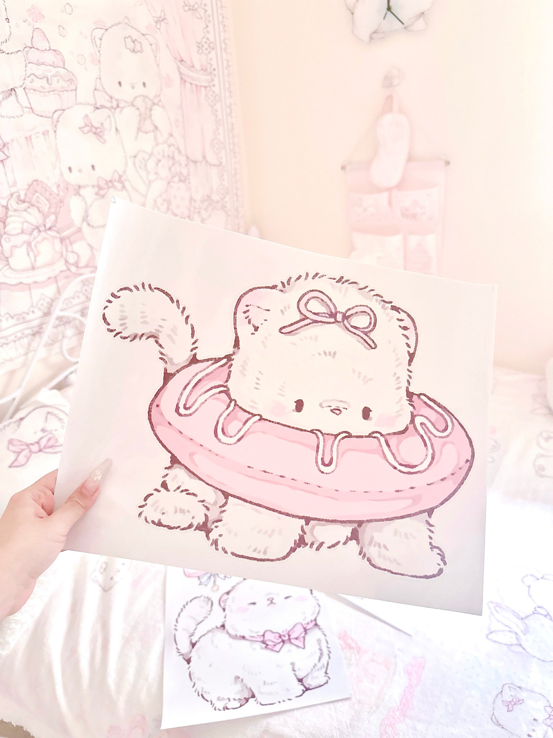 kawaii decorative glass static sticker