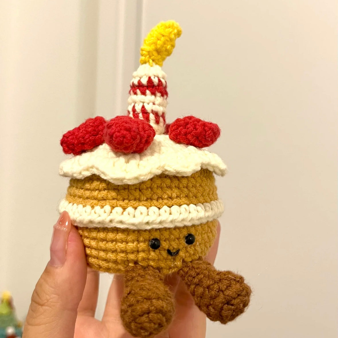 diy wool Croissant bag pendant