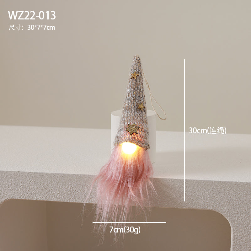 Christmas lights pink cute faceless doll