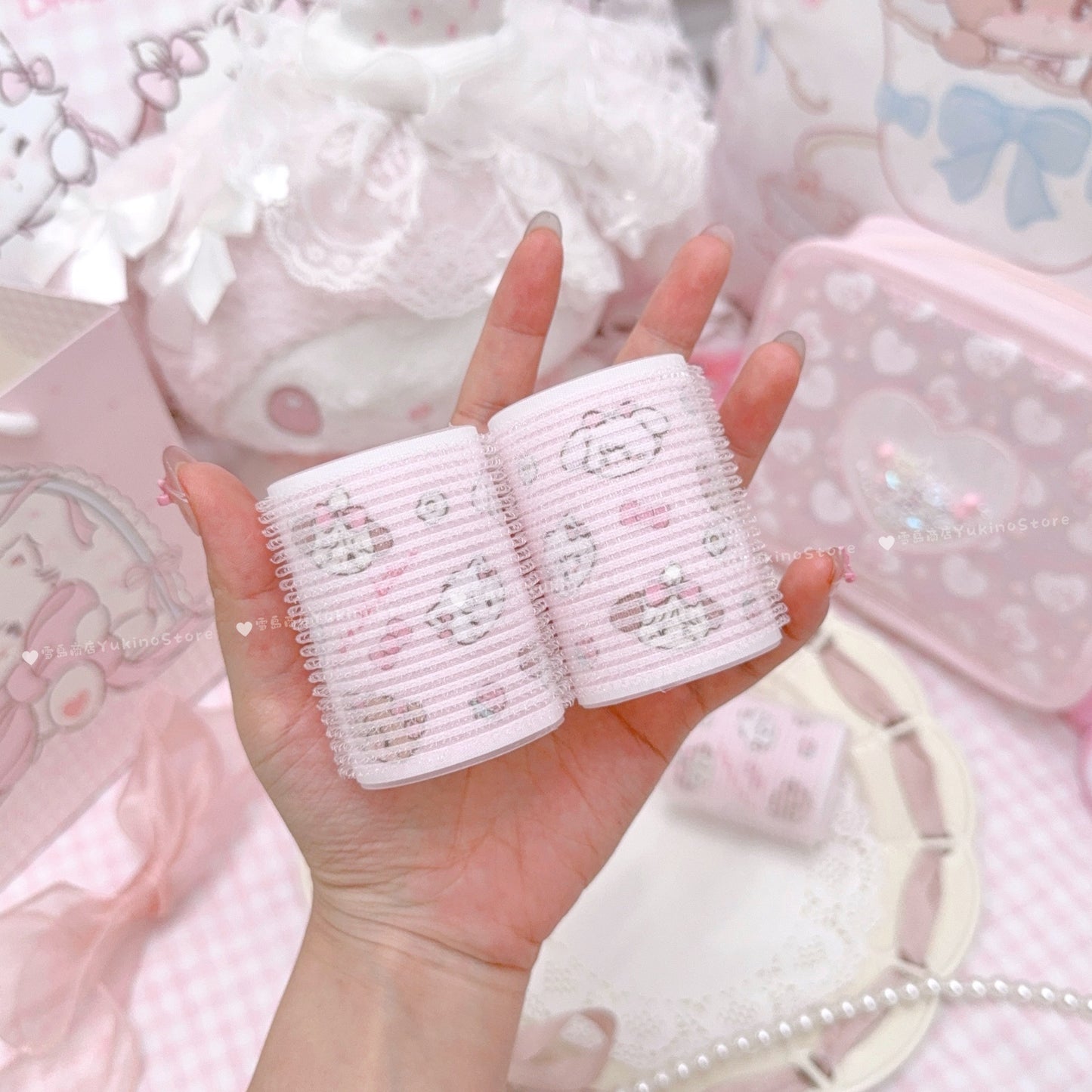 kawaii styling plastic hair curlers