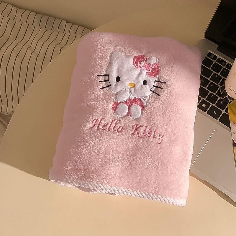 Pink kitty cute bath towel