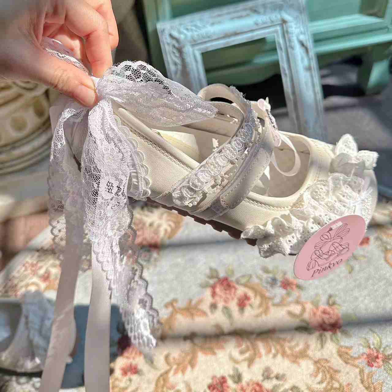 French Lace Ballet Shoes