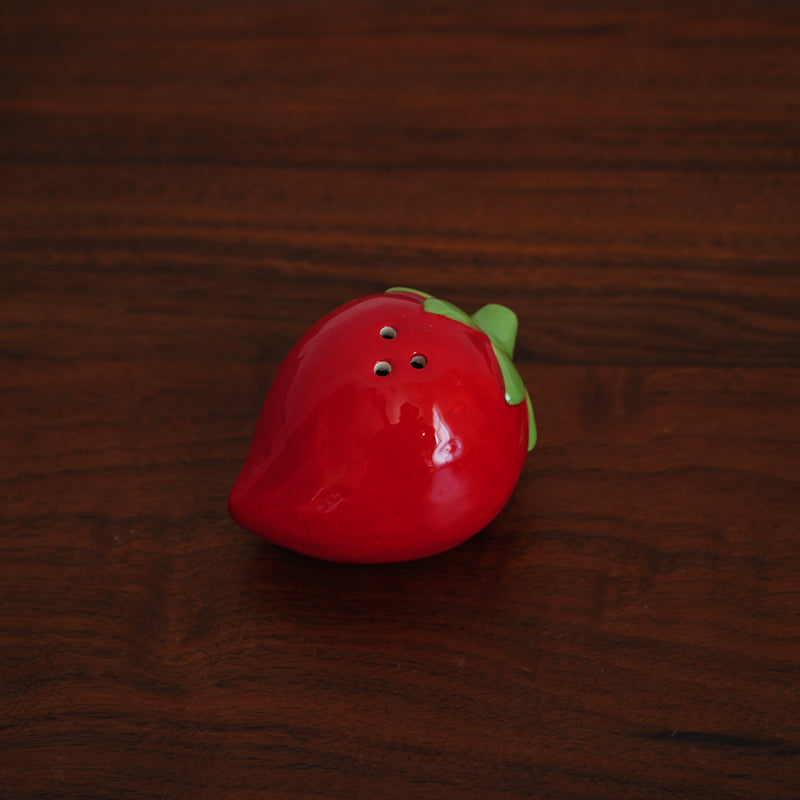 hand-painted strawberry shape ceramic dinner plate