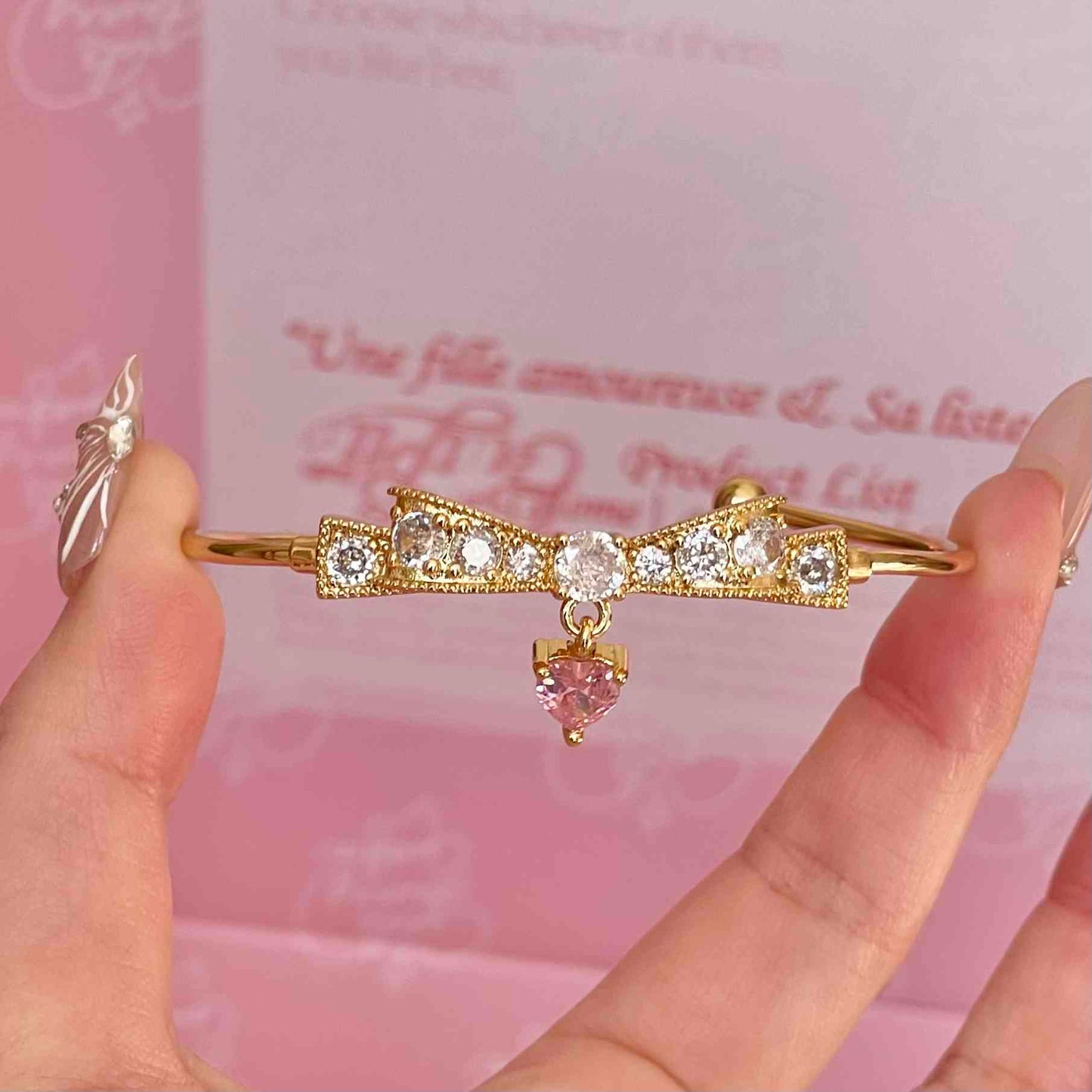 Sakura Snow Bow Pearl Bracelet