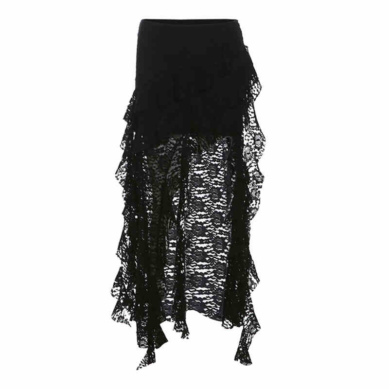 Bohemian Romantic Ruffled Irregular Skirt