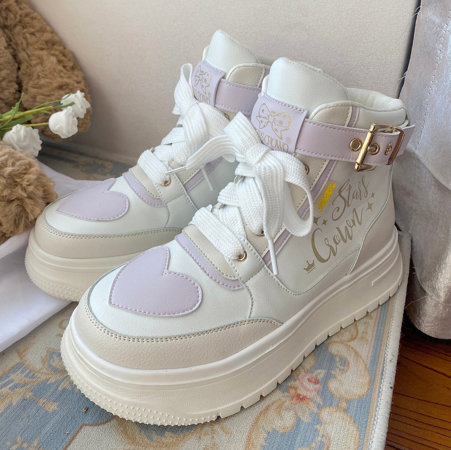 pastel kawaii platform sneakers