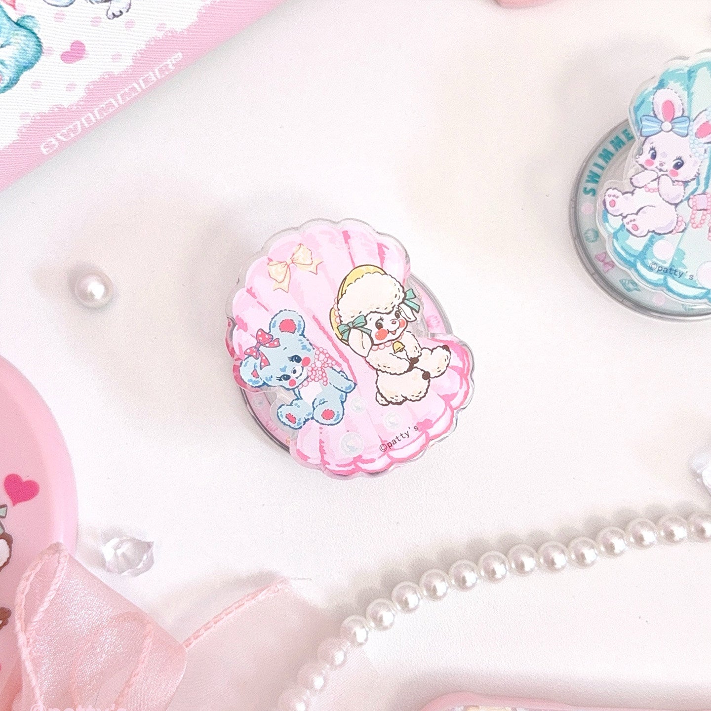 kawaii shell pattern magnetic phone case