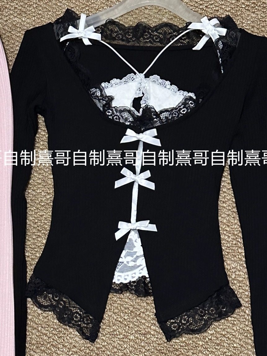 lace bow kawaii cardigan