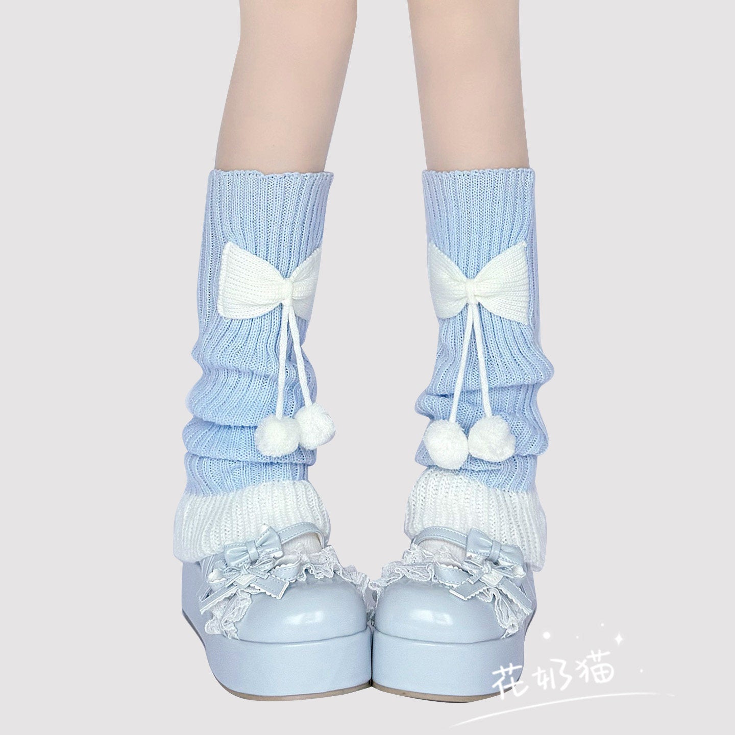 lolita bow knit socks