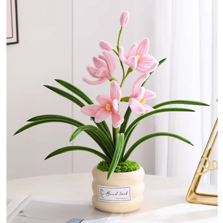 Finished twist stick large potted plant