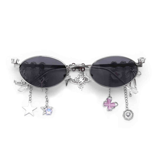 Y2K Butterfly Stars Metal Chain Sunglasses