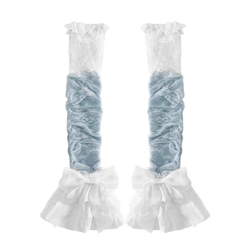 Y2K Bow Lace Calf Leg Warmers