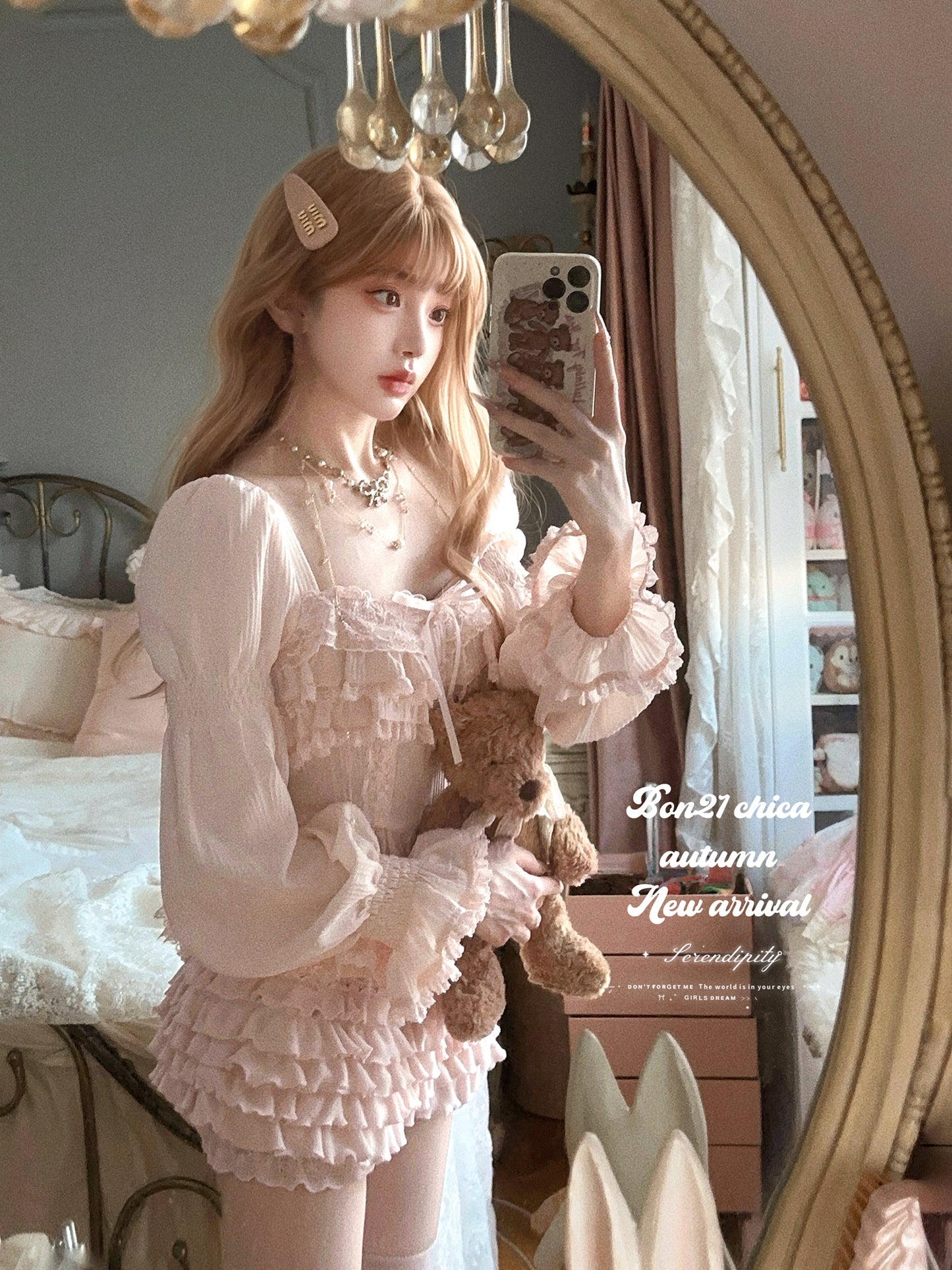 Lace vintage princess long-sleeved shirt