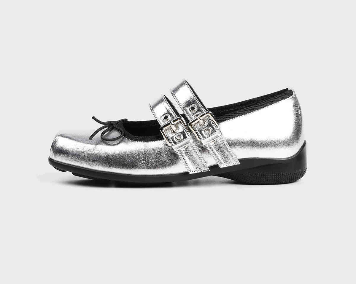 Balletcore Silver Mary Jane Shoes