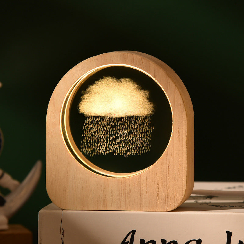 starry sky crystal ball 3D internal carving luminous light