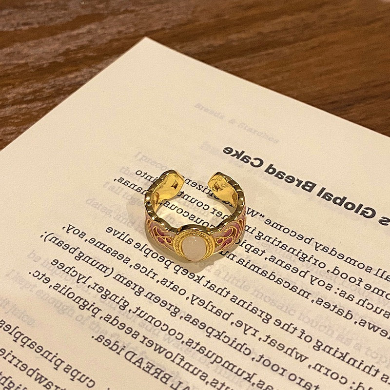 camellia butterfly kawaii ring