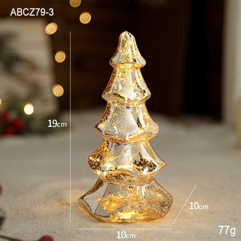 mini luminous glass Christmas tree decoration