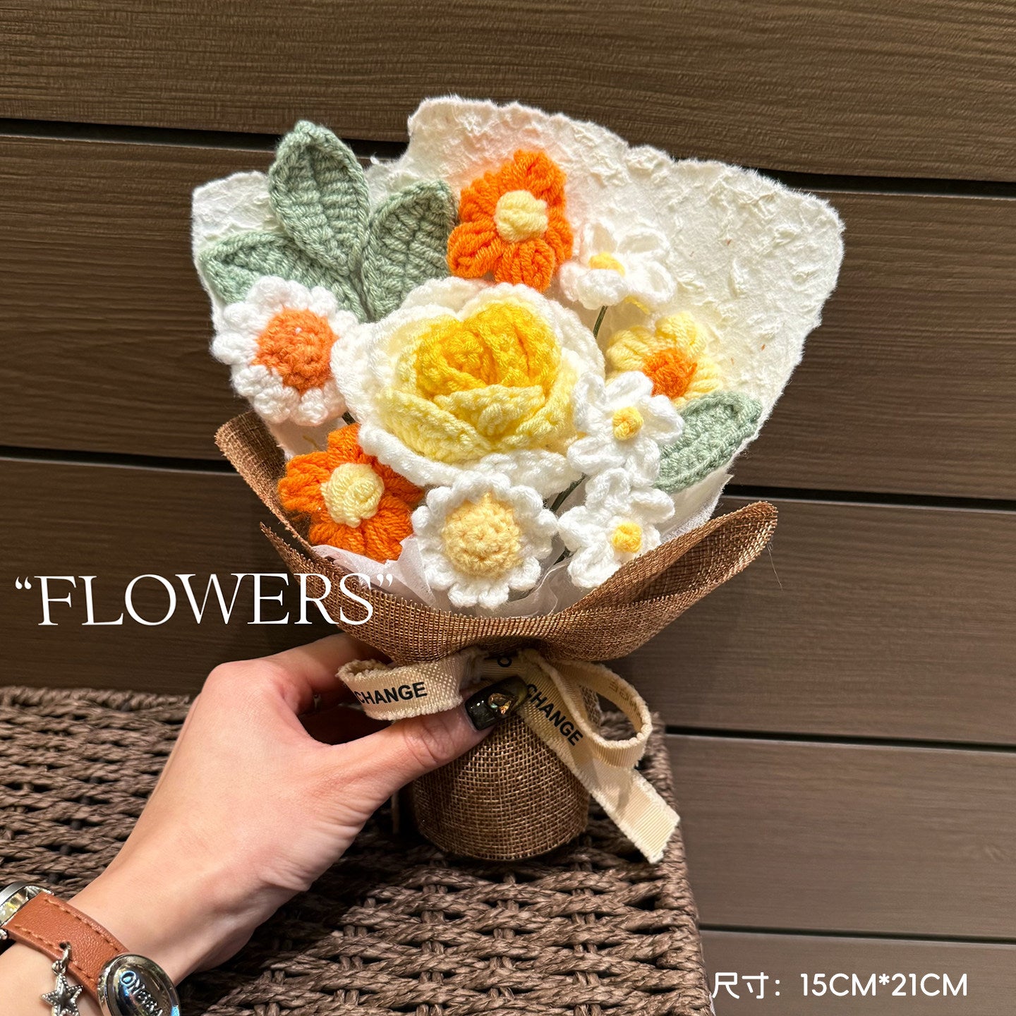 Valentine's Day hand-knitted bouquet