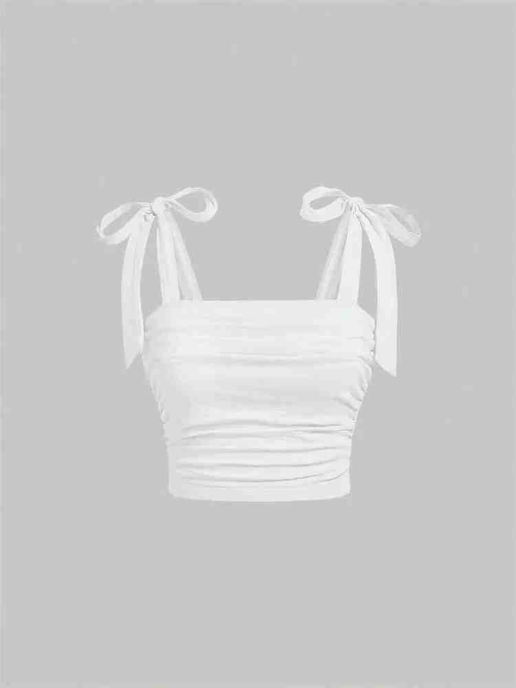 Coquette Strap Bow Crop Top