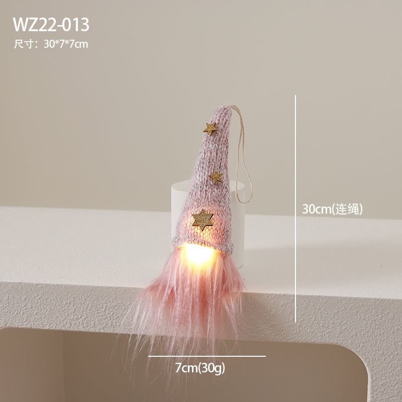 Christmas lights pink cute faceless doll