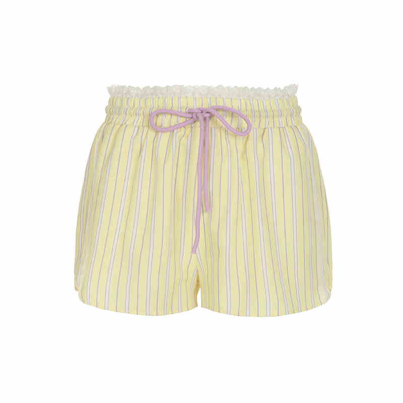 Plaid Bow-knot Spliced Shorts