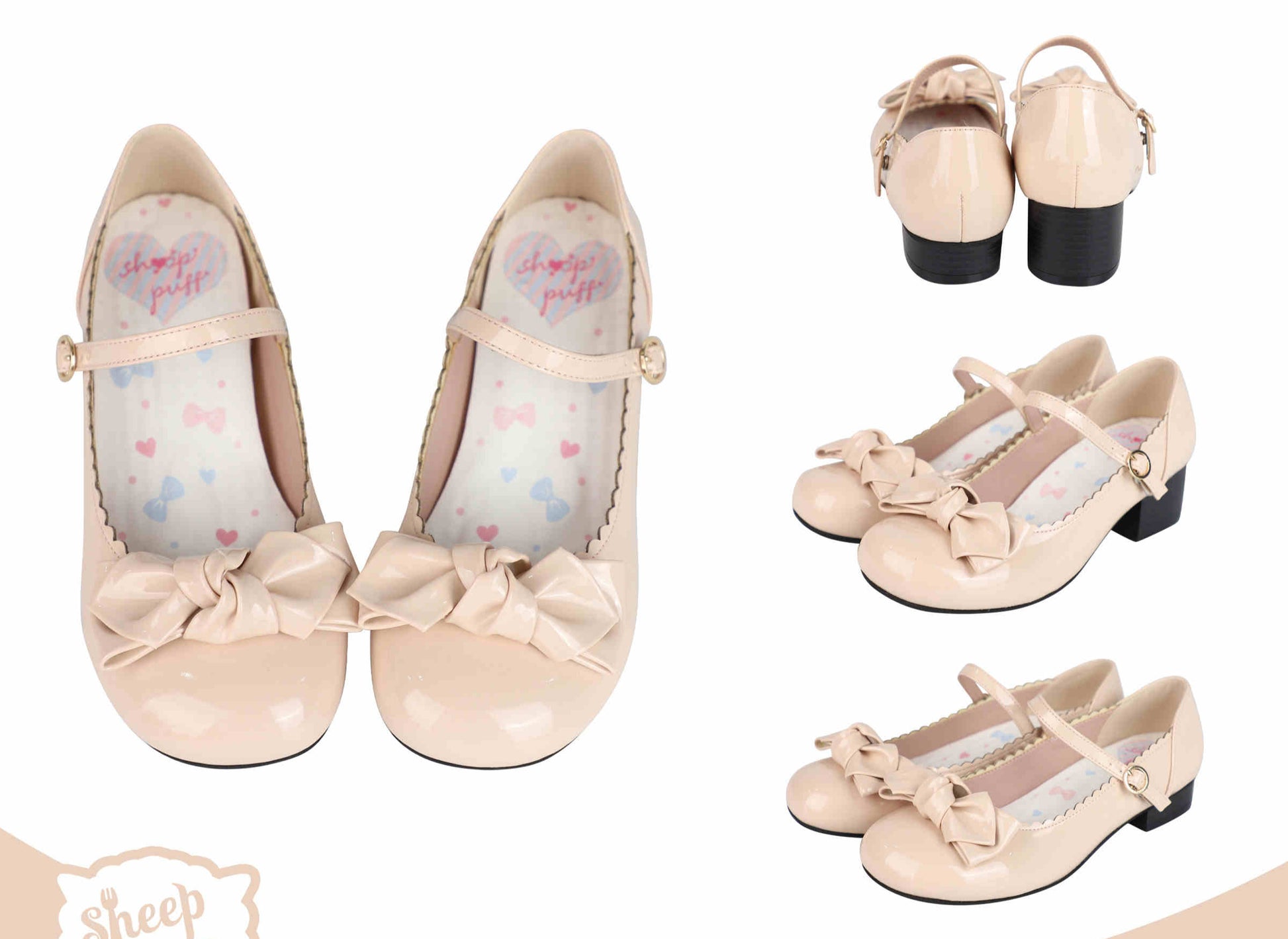 Round Toe Bow Leather Shoes