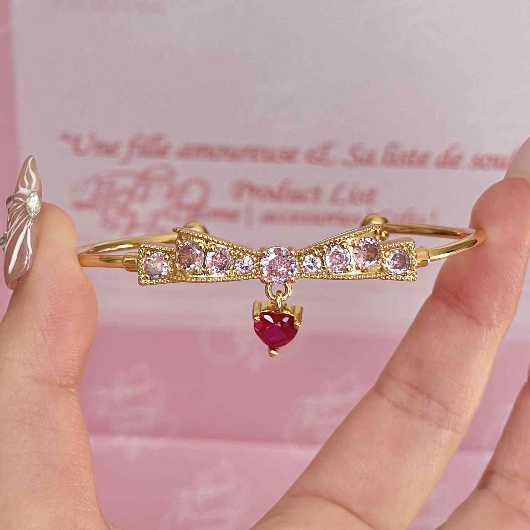Sakura Snow Bow Pearl Bracelet