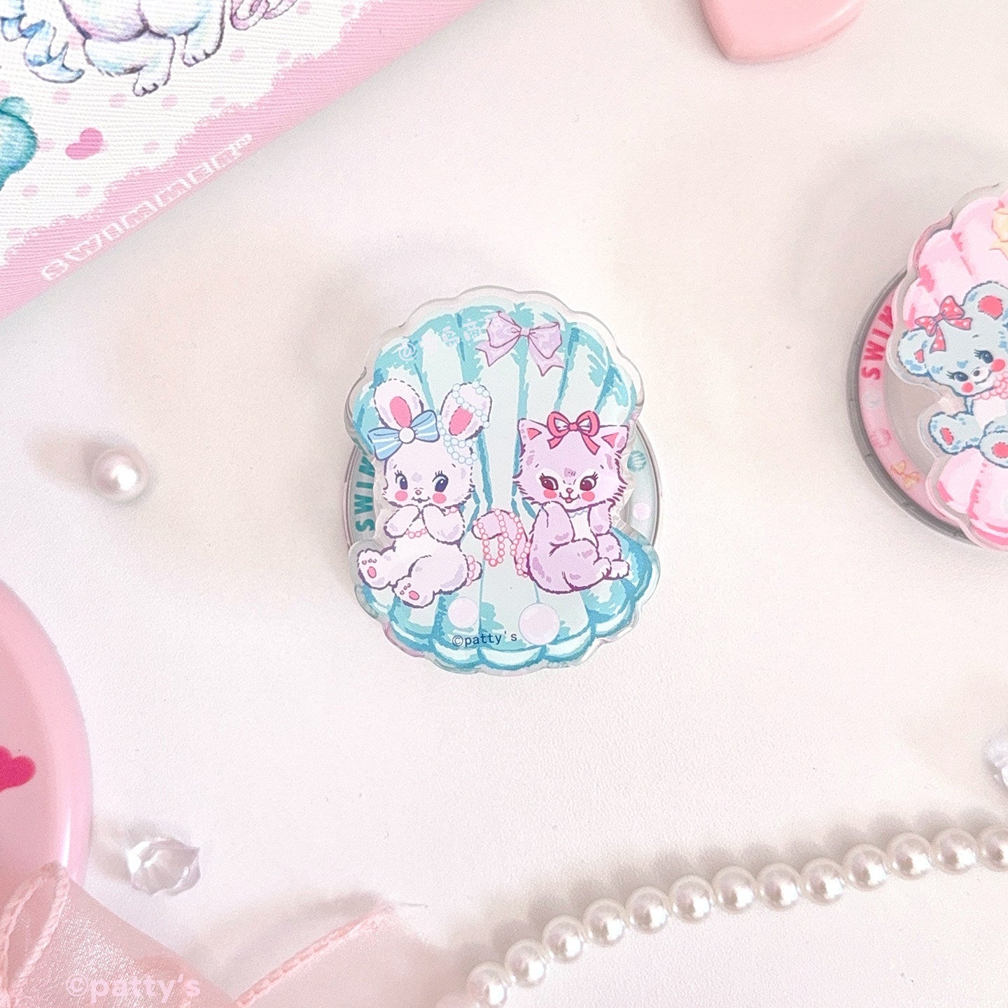 kawaii shell pattern magnetic phone case
