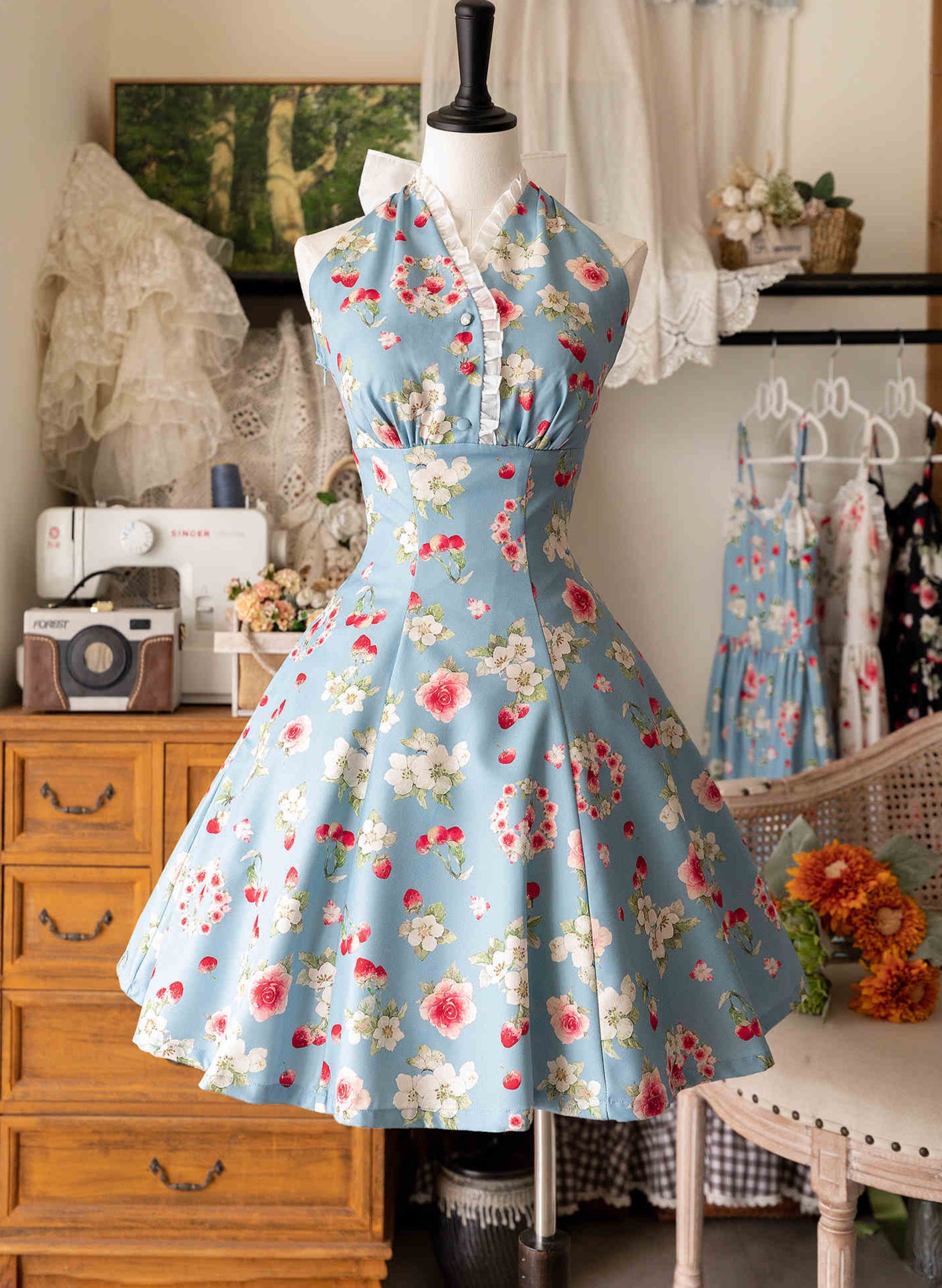 Forest Retro Elegant Dress