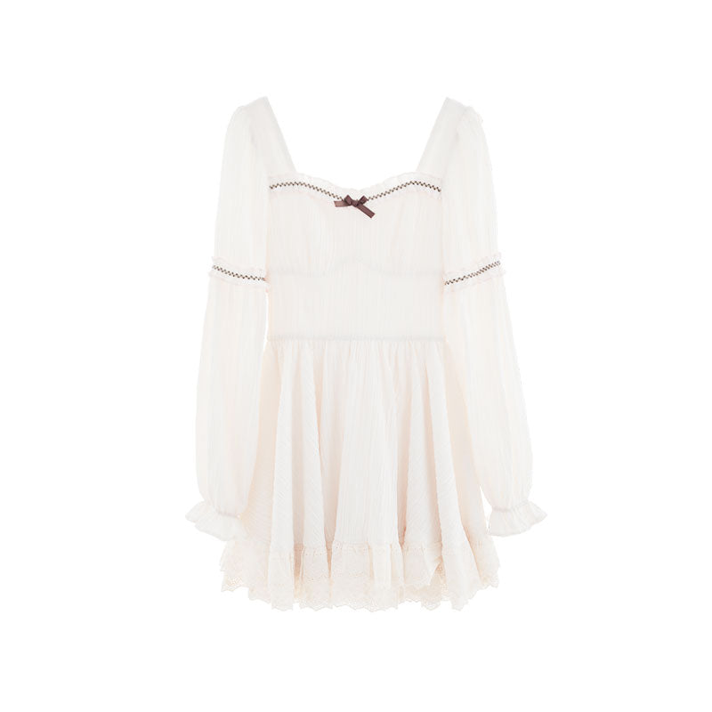 Square Neck Princess Dress + Vest Suit