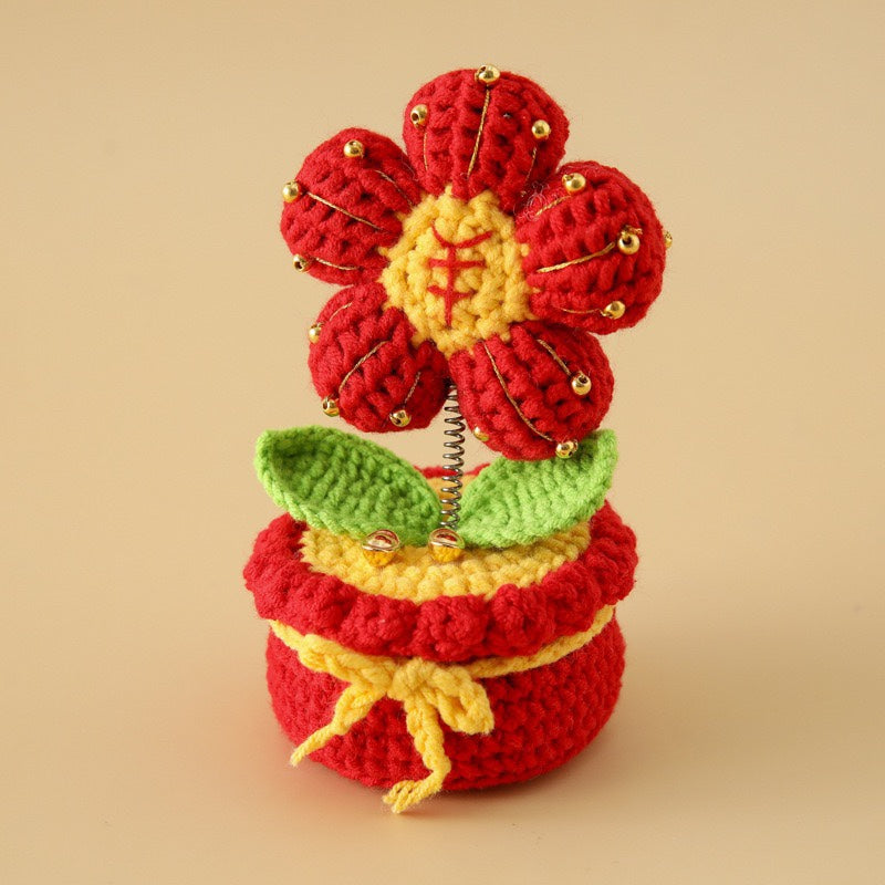 handmade wool crocheted simulated flowers