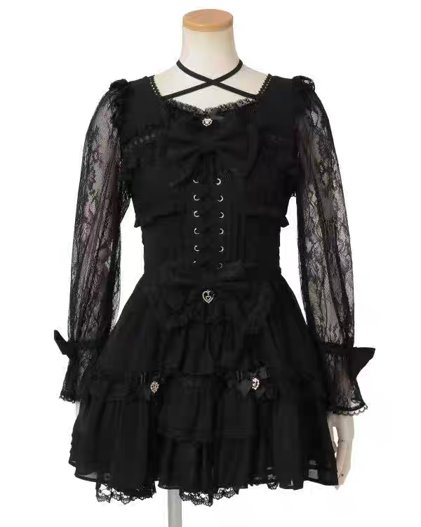 cute Lolita lace splicing dress