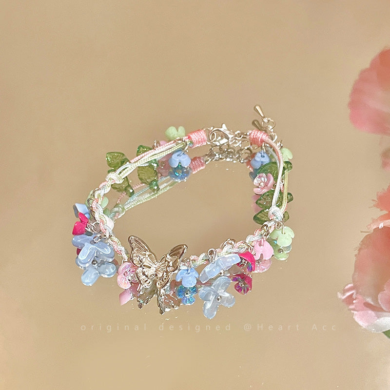 Gravel Butterfly Flower Kawaii Bracelet