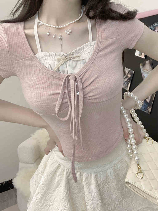 Ballet Long-sleeved Coquette Top