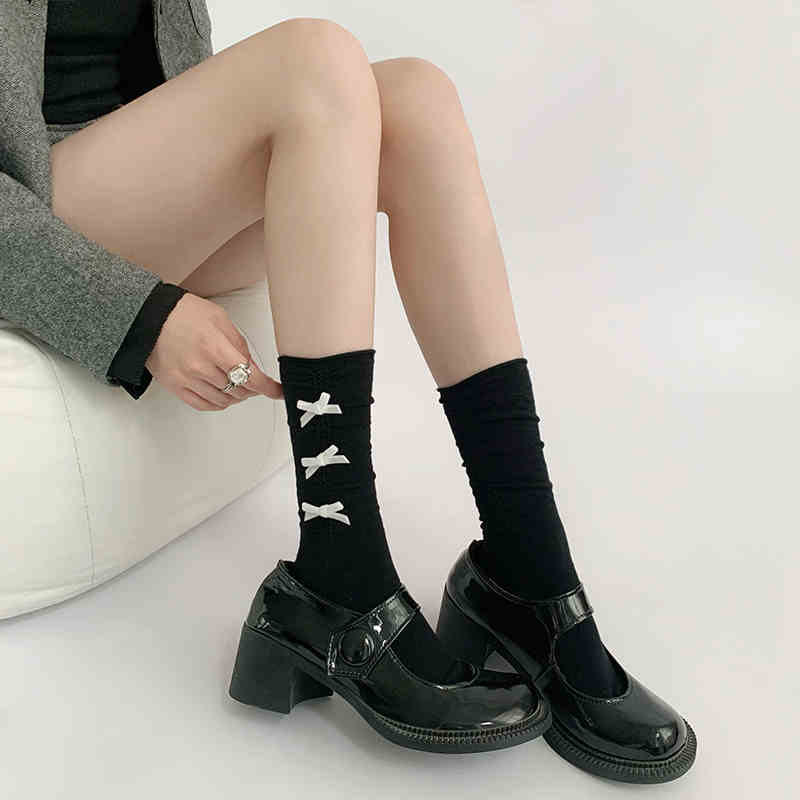 Dark Coquette Bow JK Socks